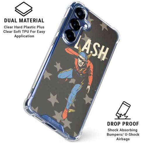 DC Comics The Flash Retro Action Pose Galaxy S25 Clear Case